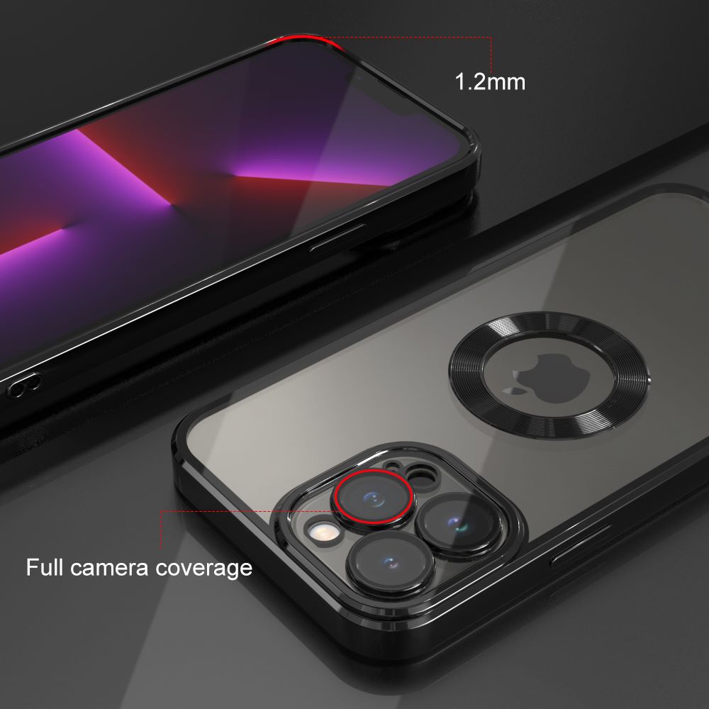 Apple iPhone Electroplating Clear Transparent Soft TPU Phone Case Logo Showing Back Cover - ( iPhone All Model ) ( Iphone 14 Pro Max 14 Pro 14 Plus 14 13 12 11 X / Xs Max Xr ). 