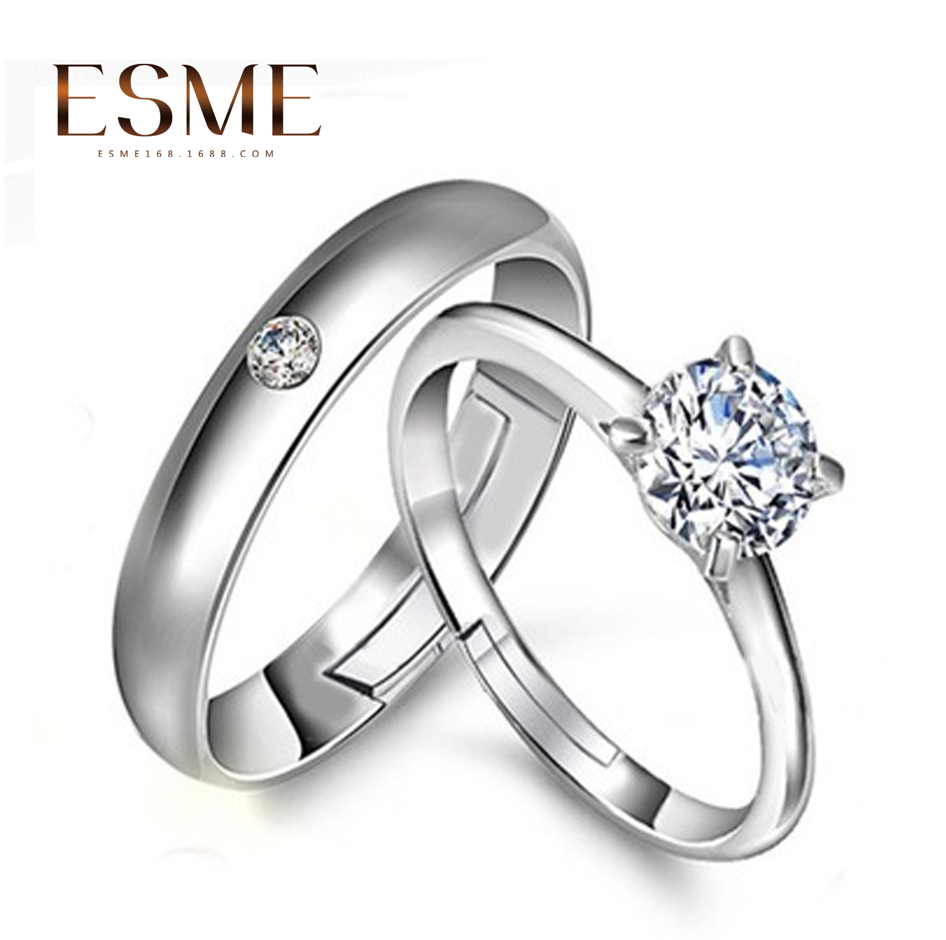 Korean version of fashionable romantic couples pairing rings Instagram with a cool versatile temperament for men and women proposing to open the ring trend. 