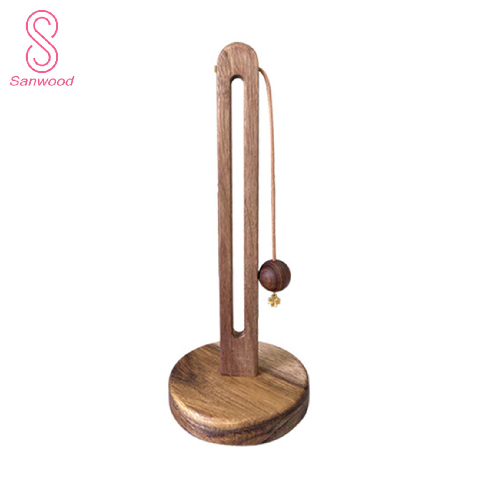Countertop Paper Roll Stand Stylish Wooden Base Paper Towel Holder Easy Install Standing Roll Stand for Kitcn Countertop -slip Weighted Design Countertop Paper Roll Holder