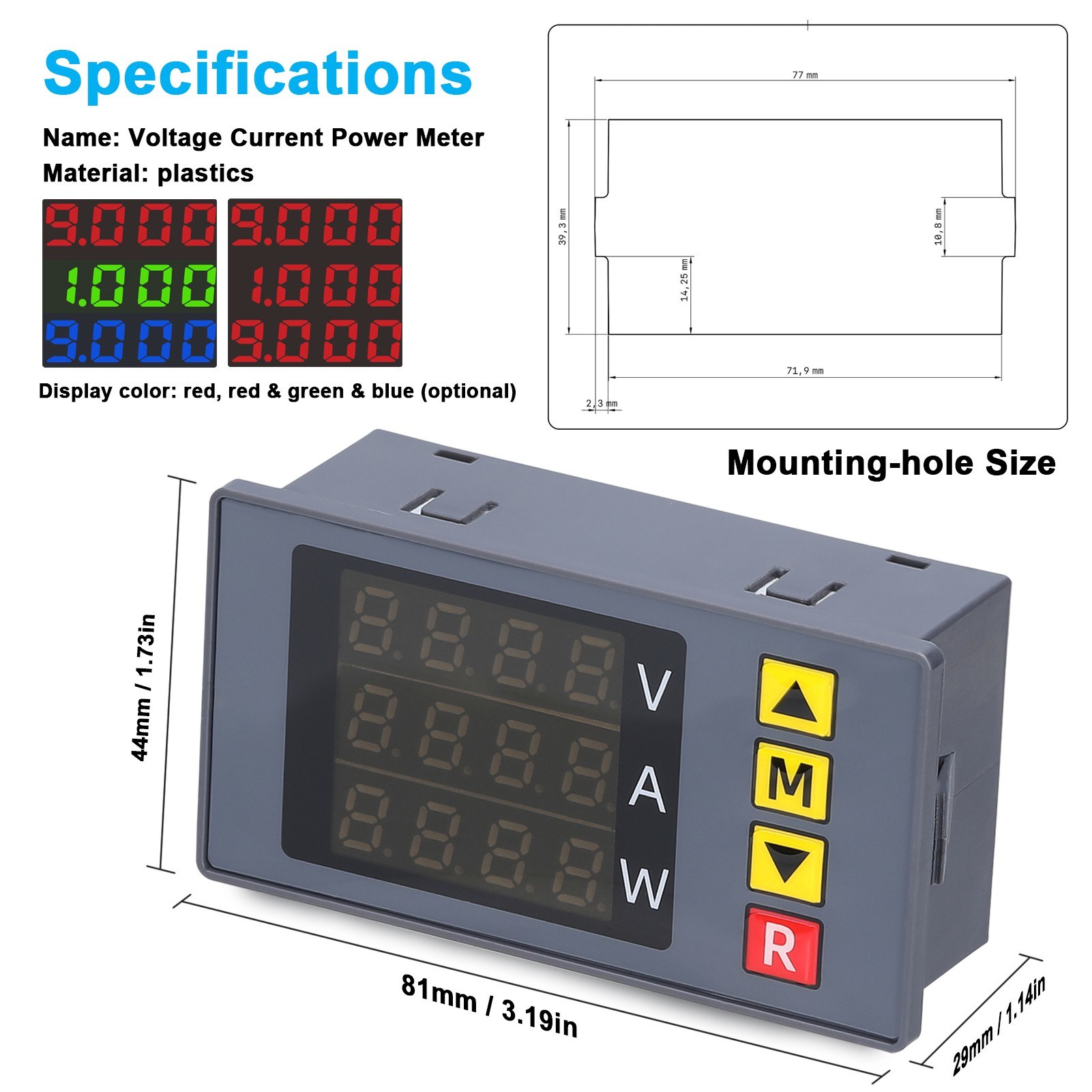 BM730 3in1 Voltage Current Power Meter 4-digit Digital Voltmeter Multifunctional Ammeter with Buzzer Supports Voltage and Current Display Fine Adjustment with Low Voltage Overvoltage and Overcurrent Sound Alarm Function. 