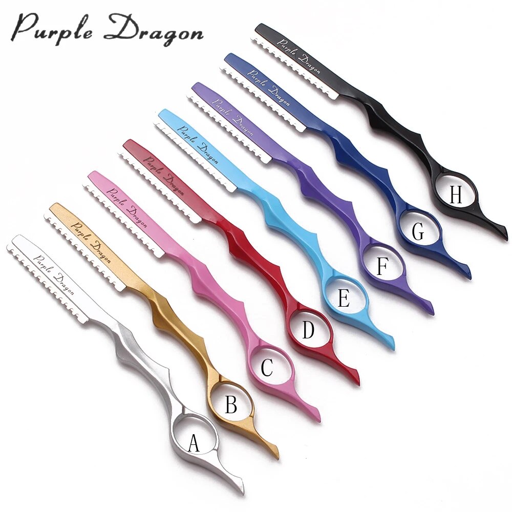Professional Sharp Barber Razor Blade Purple Dragon Hair Razors Cut Hair Cutting Thinning Knife Salon Tools Dropshipping Z6100