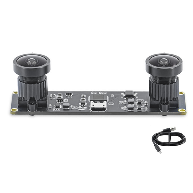 Synchronous 3D Stereo VR USB Camera 3840X1080P 4MP 60Fps Mini USB Dual Camera Module with 130 Degree Wide Angle Lens Easy to Use