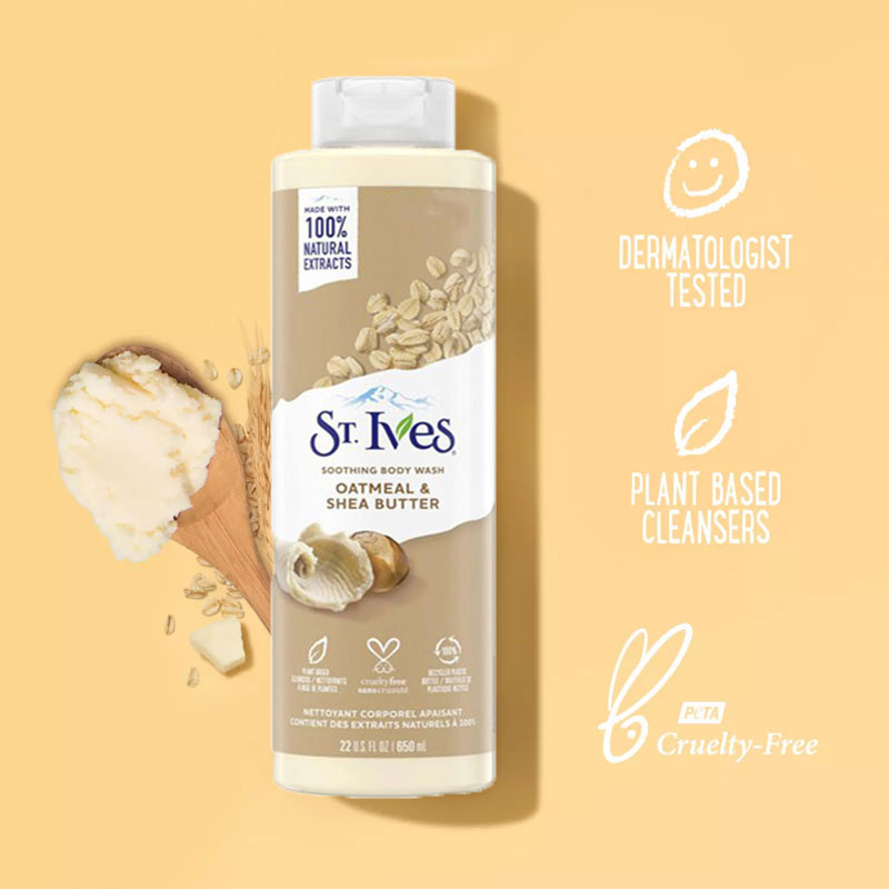 St. Ives Oatmeal & Shea Butter Soothing Body Wash 650ml || The MallBD