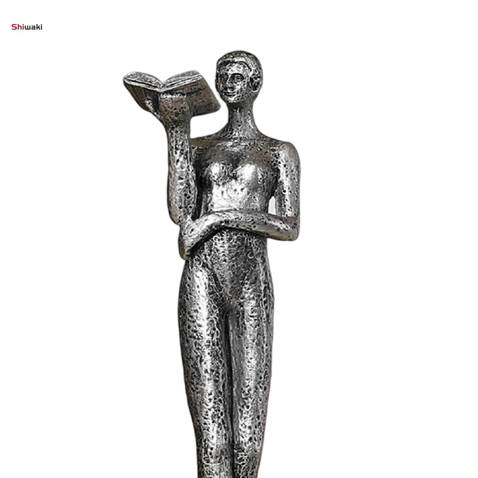Book Reader Statue Humanoid Figurines for Housewarming Bookshelf Living. 