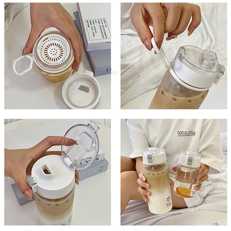 400/600ML Muji Simplicity Water Cup Big Capacity Cute Female Japanese Style With Tea Partition Student Portable Water Bottle. 