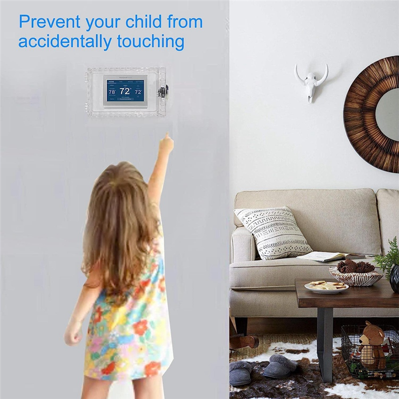 Thermostat Lock Box With Key Universal Thermostat Cover With Lock, Clear Thermostat Guard For Wall. 