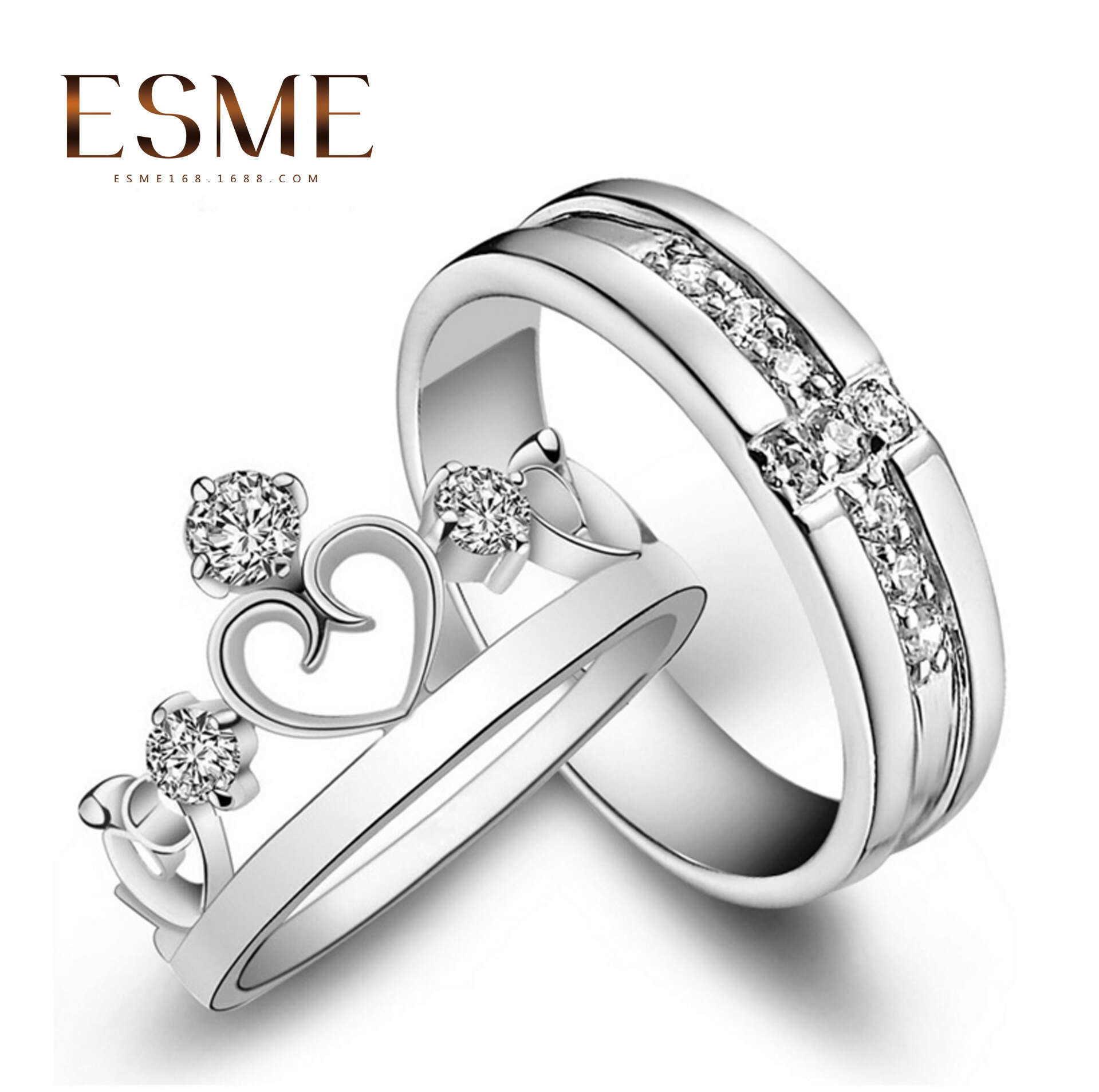 Korean version of fashionable romantic couples pairing rings Instagram with a cool versatile temperament for men and women proposing to open the ring trend. 