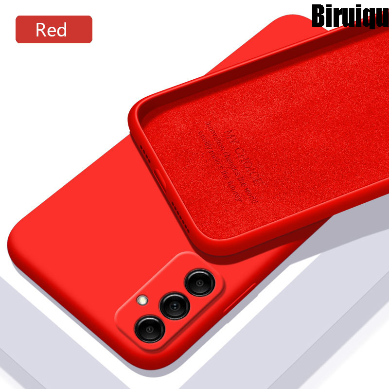 Biruiqu For Samsung Galaxy A34 A54 5G Case Liquid Silicone Soft Gel Rubber Shockproof Cover