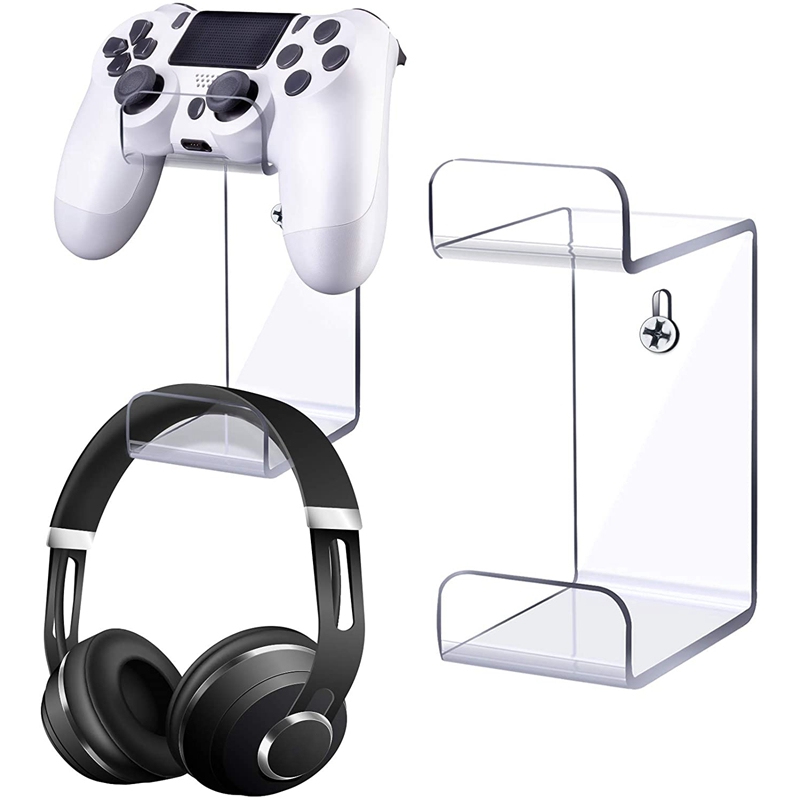 Universal Game Controller Holder Wall Mounted Headset Stand for PS4. 