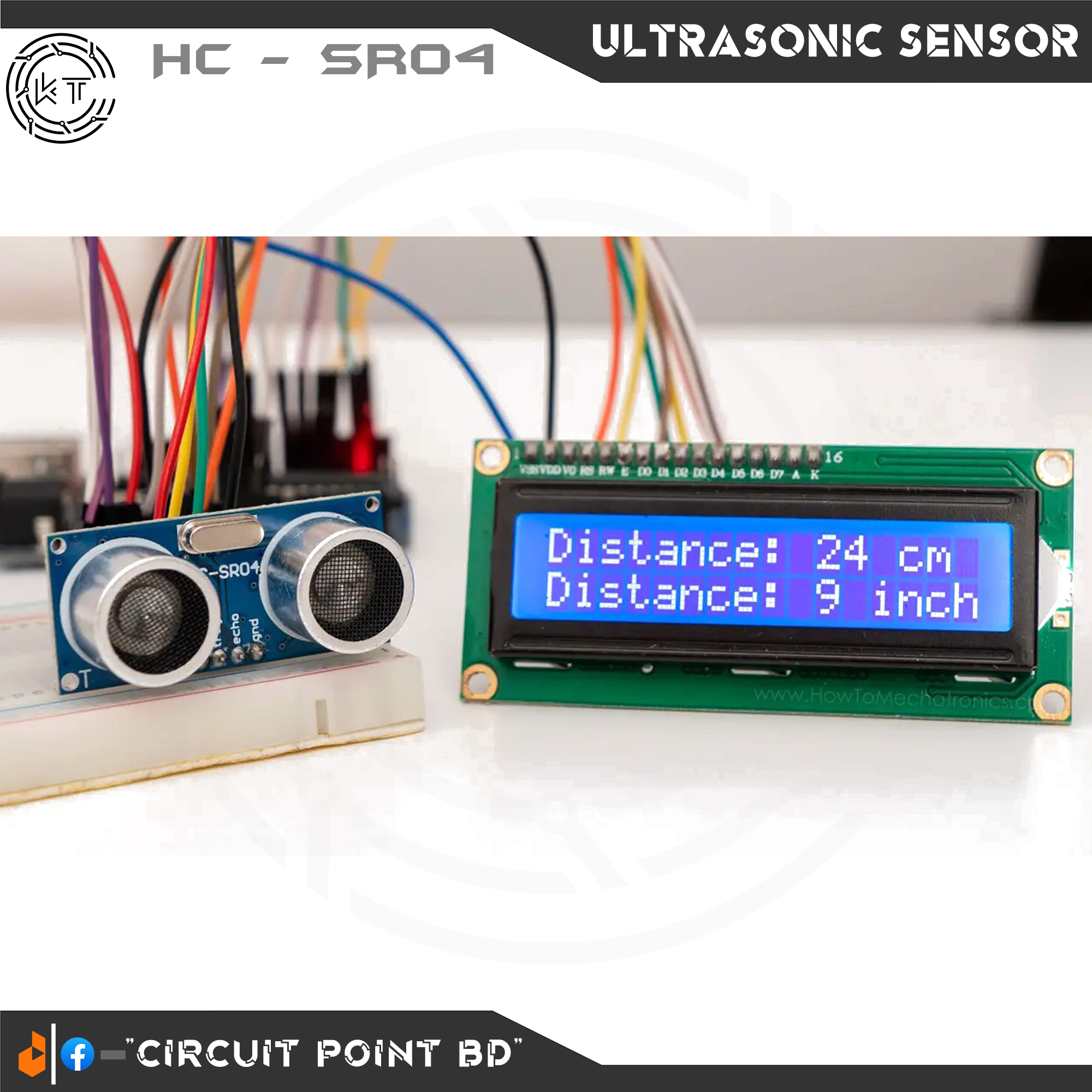 Ultrasonic Sonar Sensor HC-SR04 Wave Detector Ranging/Distance Module for arduino and DIY Electronics Project.. 