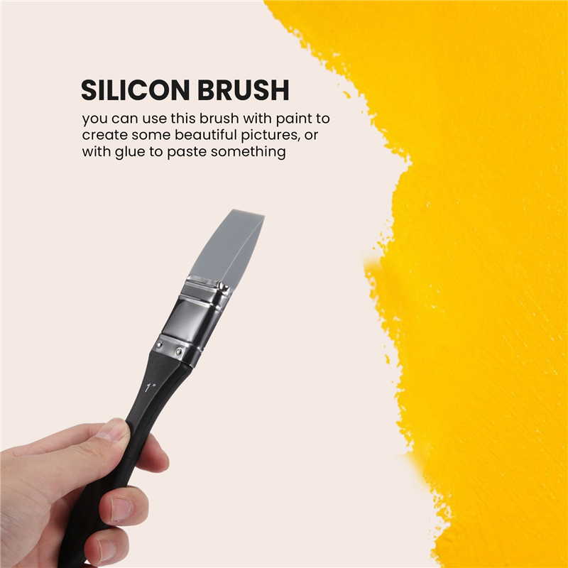 JFBL Hot Silicone Color Shaper Brush Wide Firm Flat Silicone Paint Brush  Flexible Acrylic And Water Based Painting Tool - AliExpress