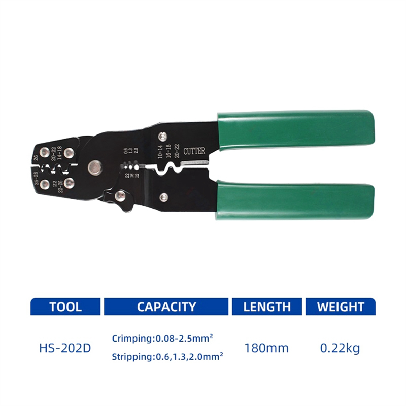 Multifunctional Crimping Pliers Crimping Pliers -202D OT/UT0.08-2.5² Cold-Pressed Terminal Wire Cutting Crimping Pliers. 