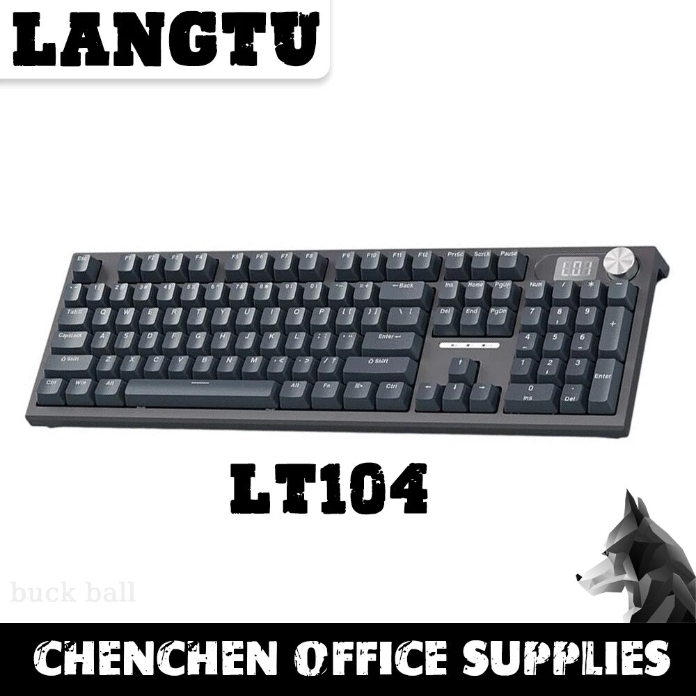 Langtu LT104 Wireless Mechanical Keyboard Bluetooth Wired 3-Mode Screen 104 Keys RGB Backlit Hot Swap Gaming Keyboards PC Gifts