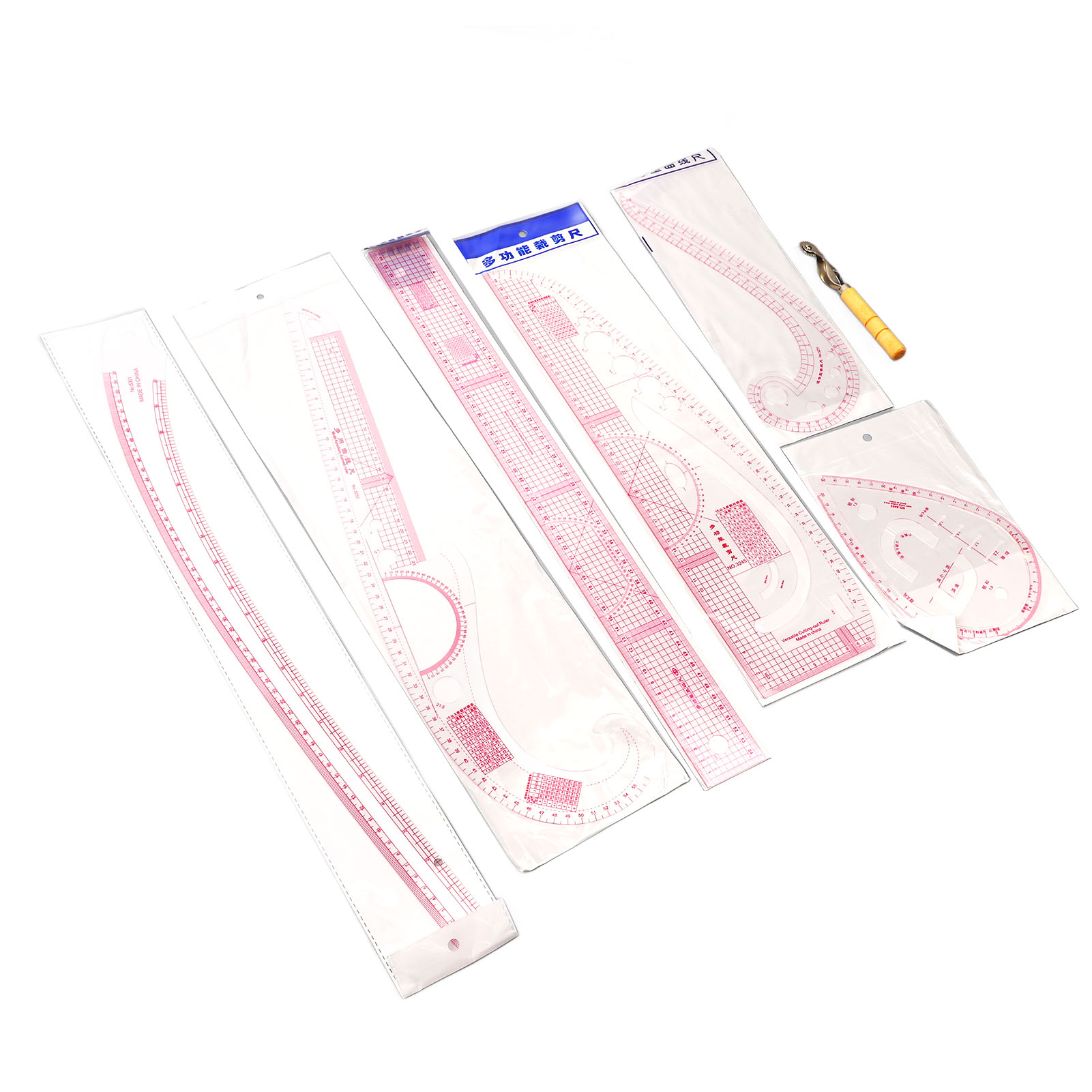 7pcs French Curve Ruler Set High Accuracy Tools Sewing Rulers With Scale Kit