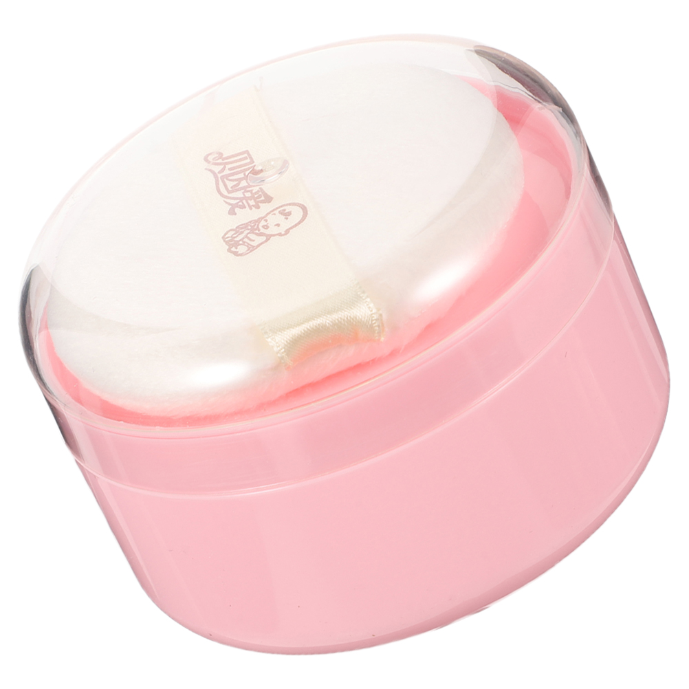 Body Powder Puff Box Baby Container with Compartment Case Plastic Puffs for Loose Small Empty