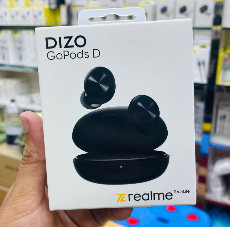 DIZO GoPods D(by realme Techlife) True Wireless in Earbuds with Enviornment Noise Cancellation - Black. 