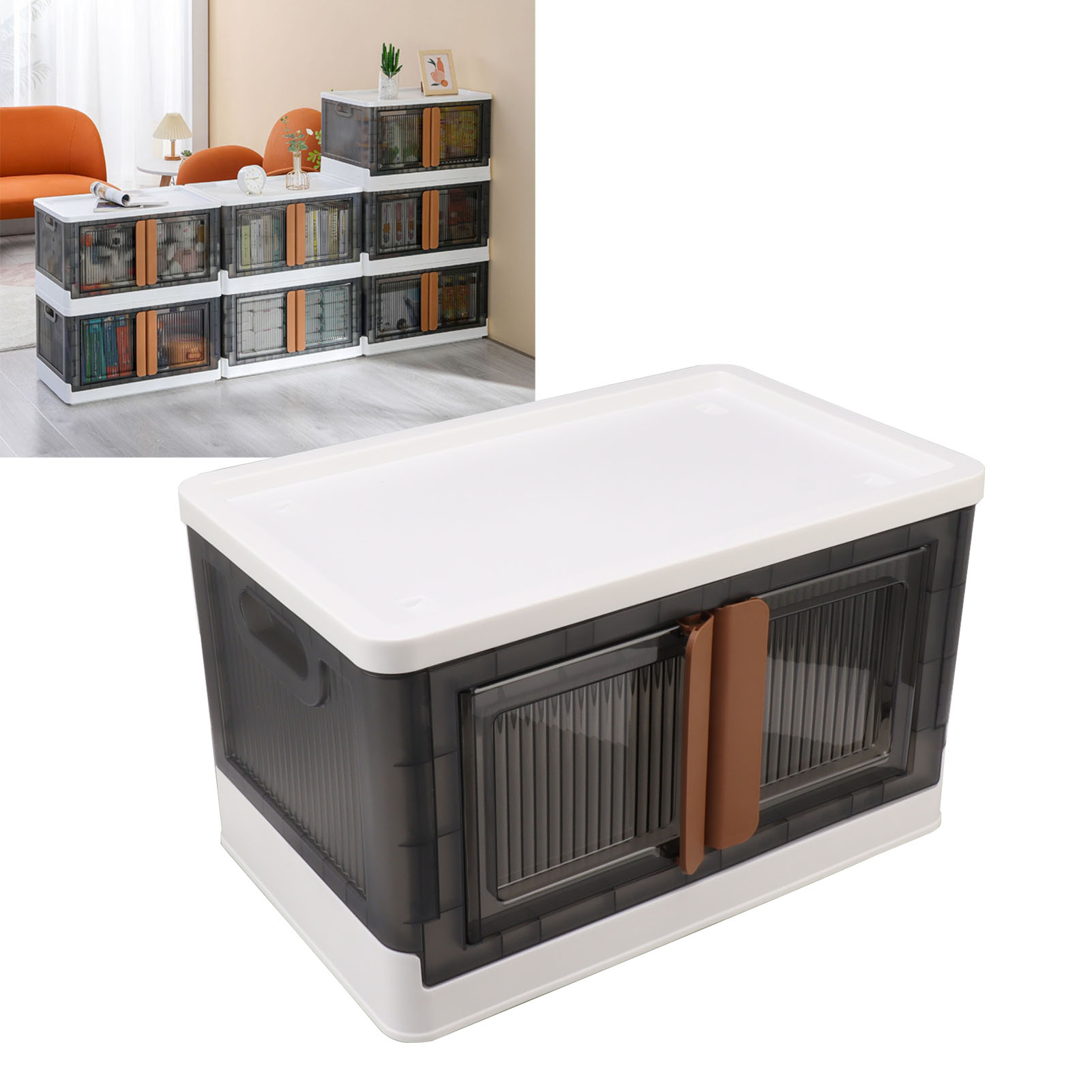 Storage Bins, 2 Opening Modes Folding Storage Cabinet for Kitchen. 