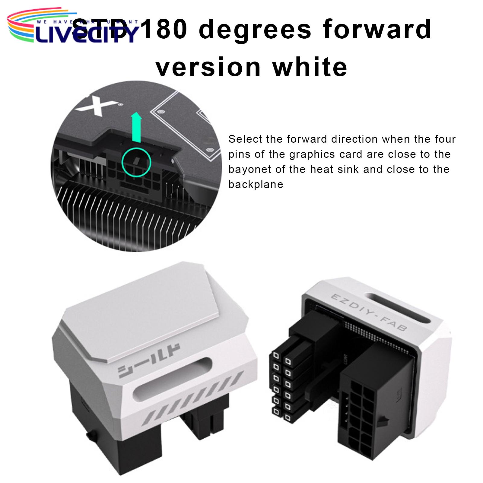 Gpu Power Supply Connector 12vhpwr 16pin 180 Degree Angled Power Adapter Pcie 5.0 for Rtx40 Series Graphics Card High Quality Power Supply Convertor for Gaming Pcs Gpu Power Adapter. 