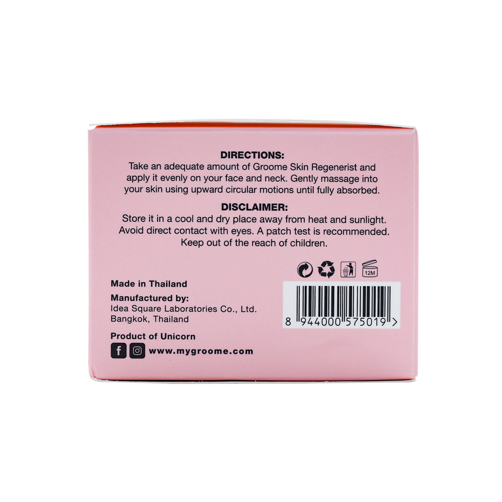 Groome Skin Regenerist Brightening & Moisturizing lightweight soft finish bright skin day/night cream collagen boost deep hydration anti-aging. 
