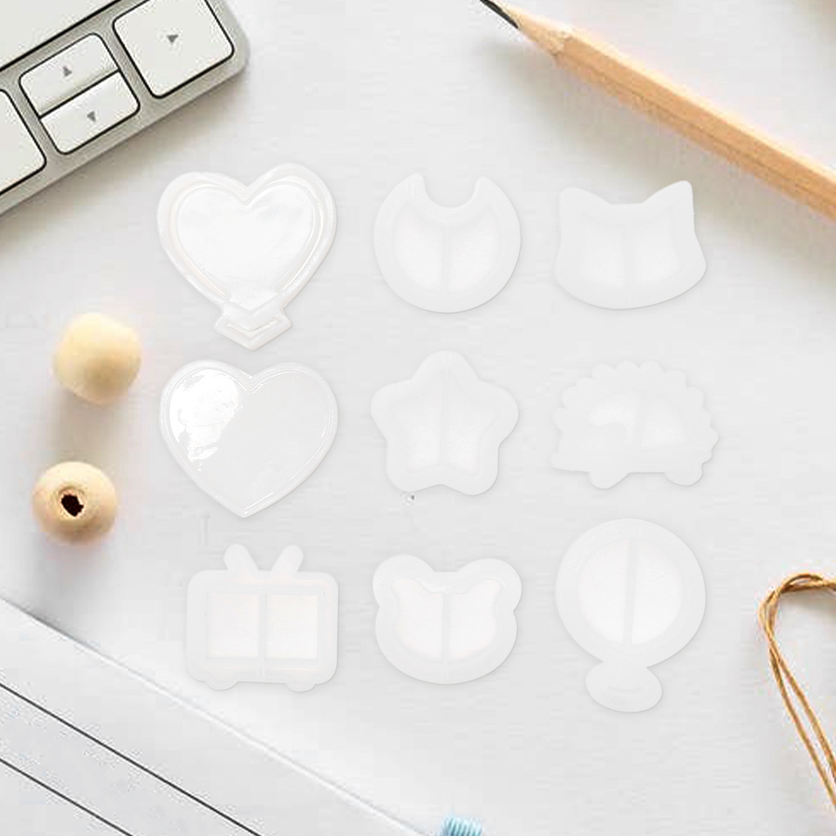 Resin Molds Resin Shaker Mold , with Moon, Heart, Star, Cat Molds,Etc. 