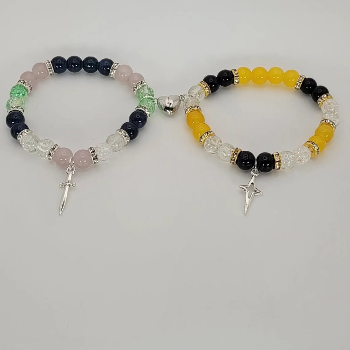 Finn and Jake, set of two matching couple bracelets, Adventure time couple bracelets,. 