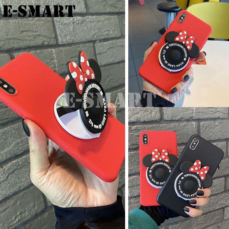 For Tecno Phantom X2 Pro Case Makeup Mirror Soft Cute Cartoon Camera Stand Silicone Cases for Tecno Phantom X2 Pro Back Cover Casing. 