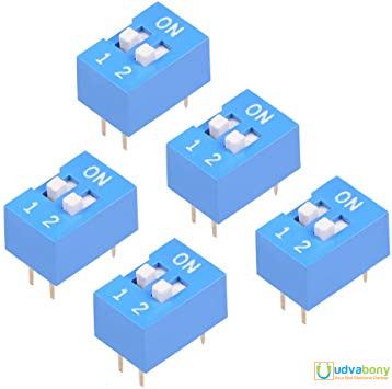 3Pcs- 2 Position DIP Switches 2.54mm Pitch Horizontal DIP Switch Two Positions Piano Type Dial DIP Slide Switch For Electronics Circuit PCB. 