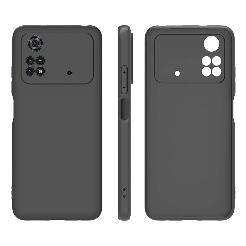 Cover Kwmobile In Silicone TPU Per Xiaomi Poco M4 Pro – Custodia Posteriore Sottile, Antiscivolo E Antiurto, Colore Nero Opaco
