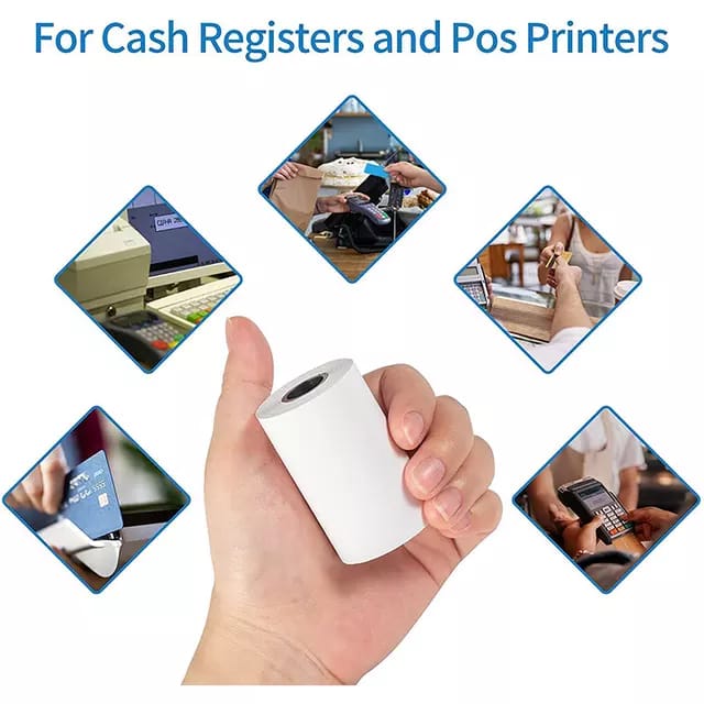 20Rolls (57x30mm) Thermal Paper Rolls for 2-Inch width (58mm) POS and Receipt Printers – Durable, High-Quality, Fade-Resistant for Clear, Long-Lasting Prints. 