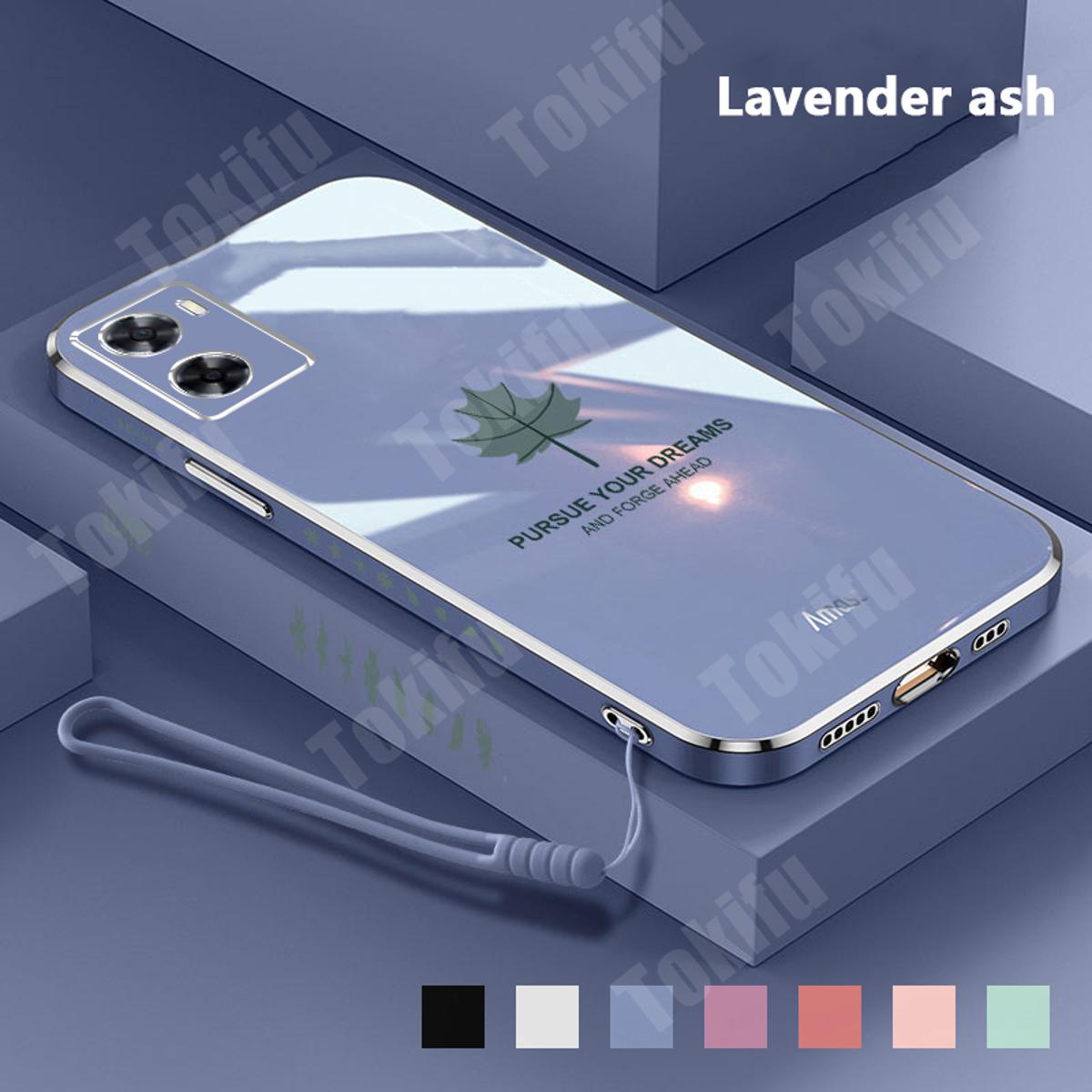 Tokifu For OPPO K10 5G Back Cover + Wrist Strap Fashion Shiny Maple leaf Plating Square Bumper Phone Case Soft TPU Silicone Shockproof Protective Phone Case