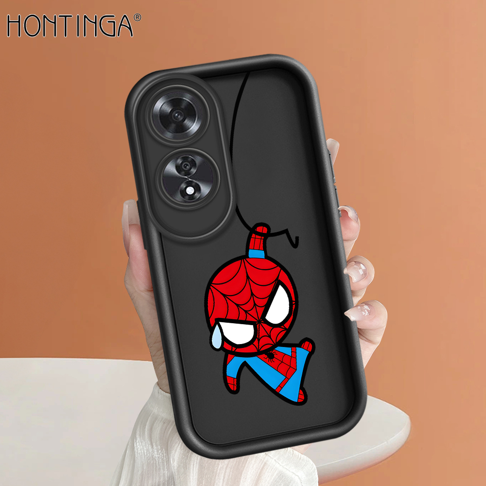 Hontinga for OPPO A60 Back Cover Cute Spider-Man Pattern Ladder Soft Camera Protection Rubber Phone Case. 