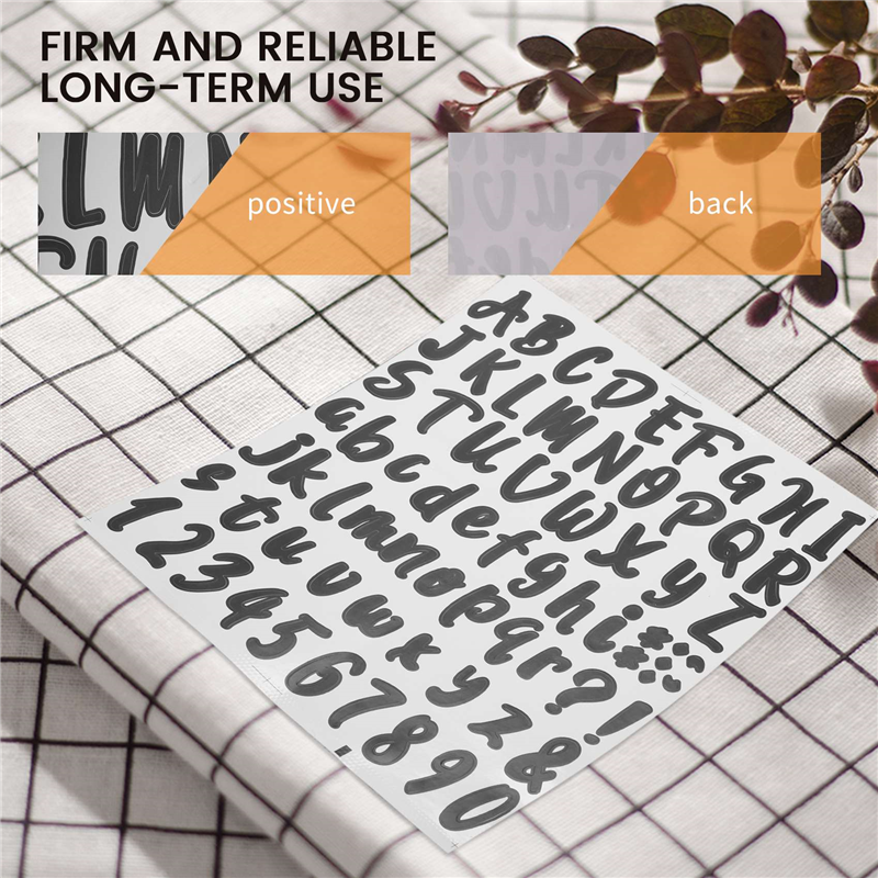 8-Sheet Alphanumeric Vinyl Stickers - 2 Inch Waterproof Letter & Number Decals