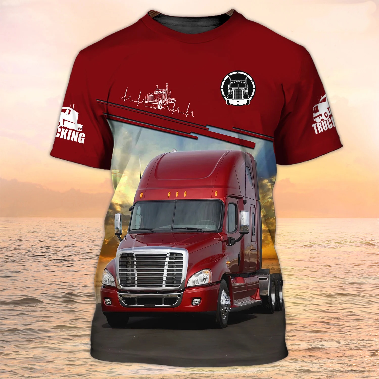 Trucker Shirt Men's T-shirt 3D Truck Print Uniform Short Sleeve Tops 2023 New Harajuku Clothing Summer O Neck Oversized Pullover. 