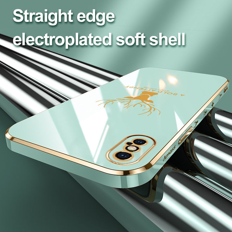 For Apple iPhone X / XS Phone Case, Aesthetic Drop Resistant Straight Edge Electroplated Soft Shell. 