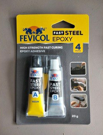 Fast Steel Epoxy 20G Fevicol 4 Minutes work. 