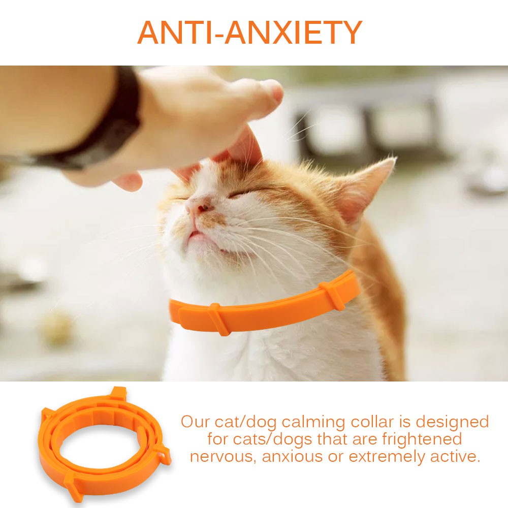 LT02-Calming Collar For Cats Dogs Adjustable Pheromone Reduce Anxiety Pets Natural Material Calm Collar Pacify Kitten. 