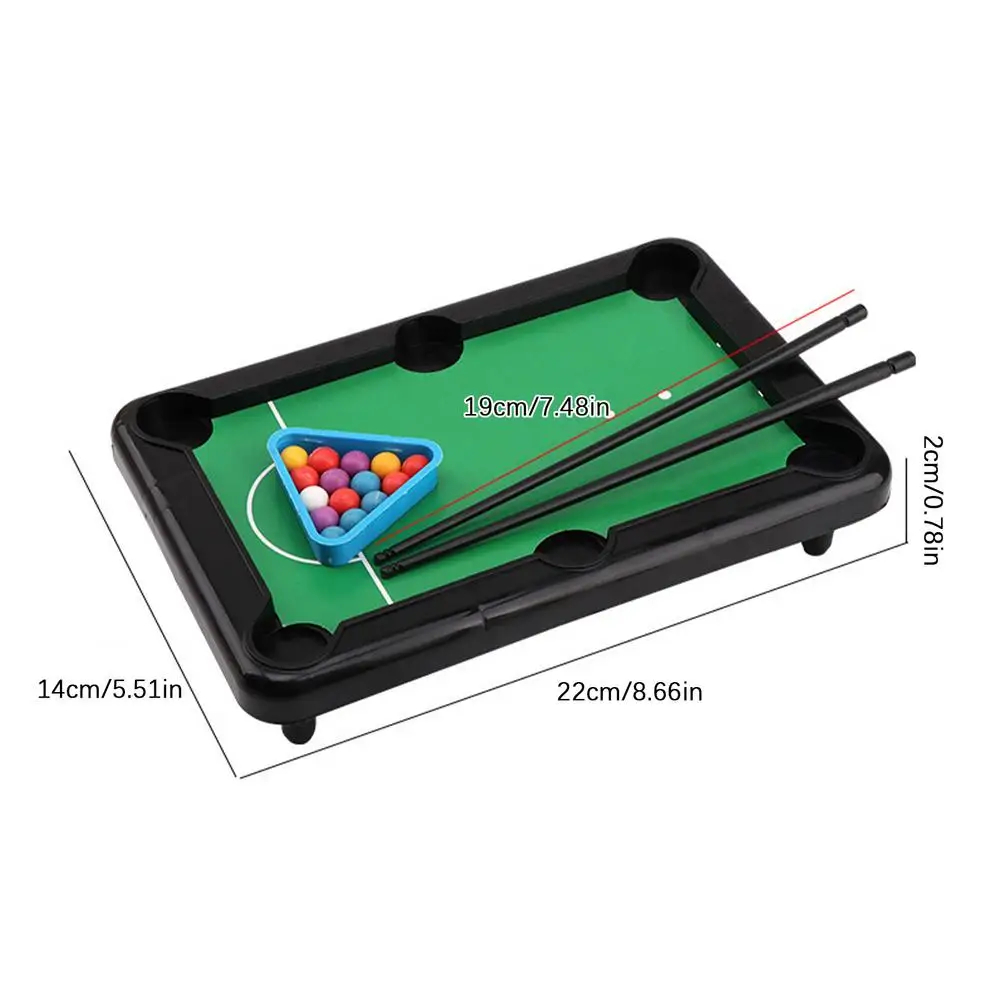 Mini Pool Table Tabletop Desktop Billiards Snookers Game With 2 Sticks & Balls Home Office Desk Stress Relief Games. 