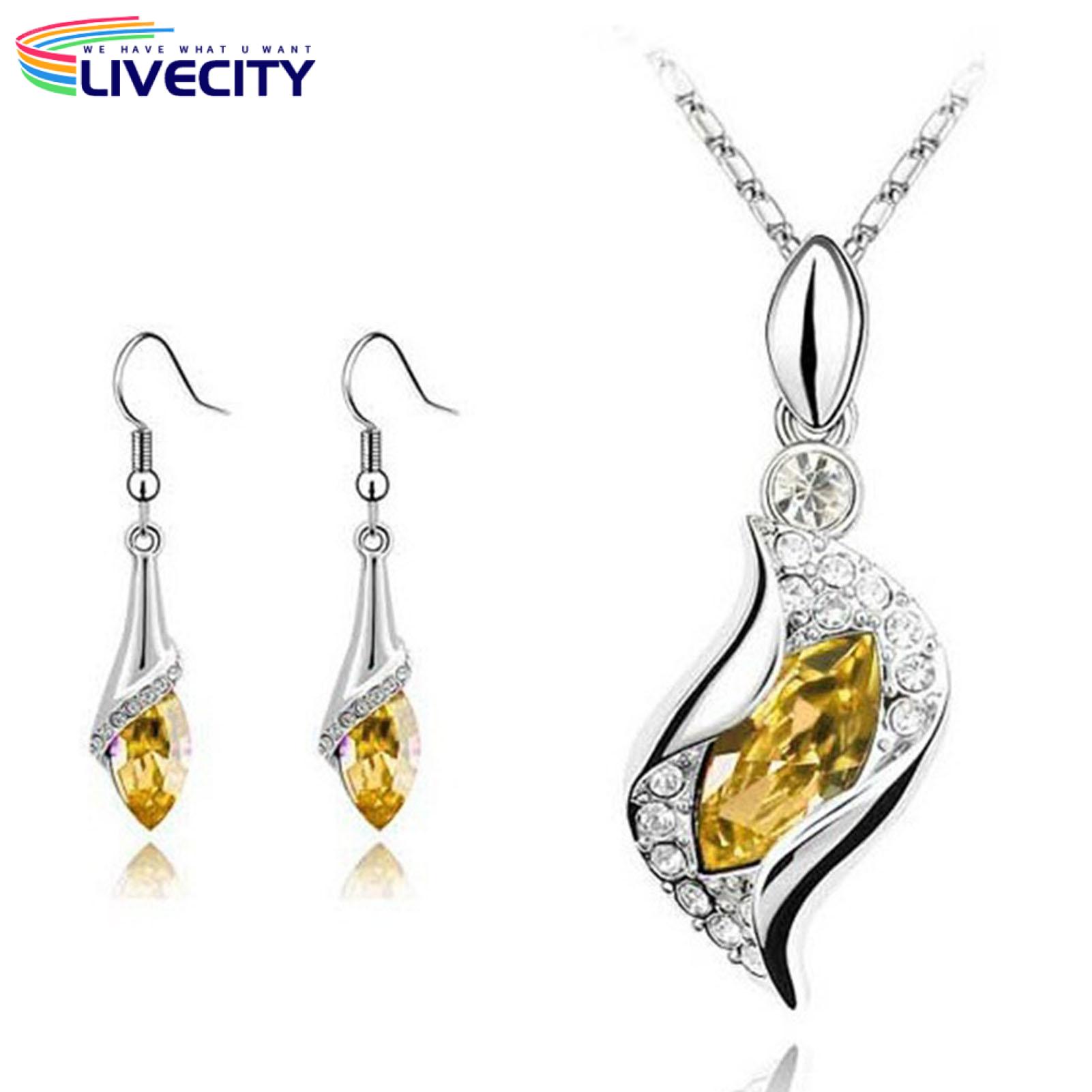 Lady Jewelry Set Exquisite Workmanship Elegant Faux Crystal Women Jewelry Set