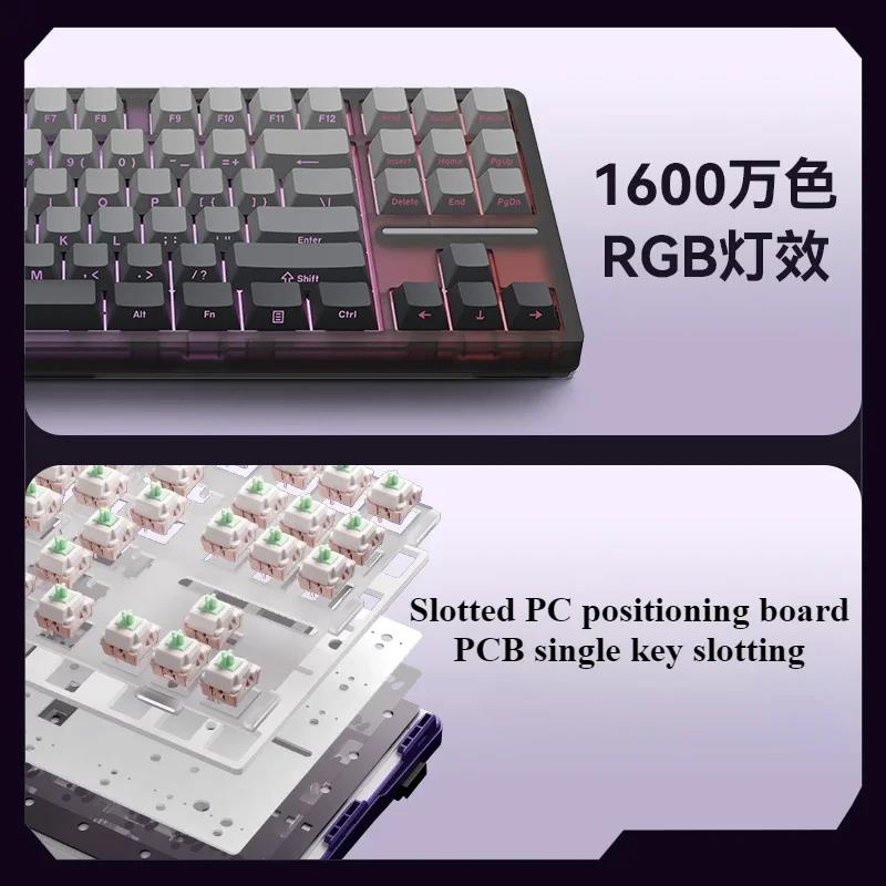 VGN V87Pro Tri-Mode Mechanical Keyboard Gasket 80% Full Aluminum Keyboard Hot-Swap RGB Backlit Gaming Keyboard for Win Mac PC. 