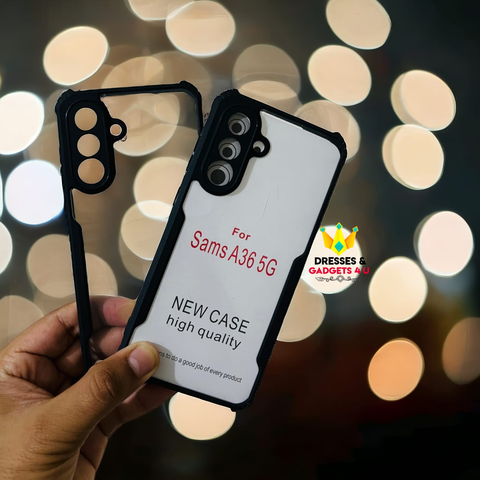 Shockproof Crystal Clear Back Cover Case for Samsung Galaxy A36 5g | 360 Degree Protection | Protective Design | Transparent Back Cover Case for 𝐒𝐚𝐦𝐬𝐮𝐧𝐠 𝐆𝐚𝐥𝐚𝐱𝐲 𝐀𝟑𝟔 𝟓𝐠 (Black Bumper). 