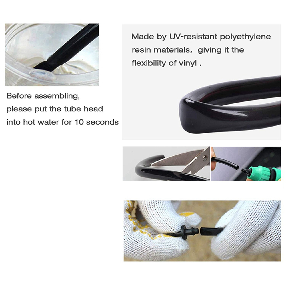 50Pcs C-Shaped Garden 4 / 7mm Drip Irrigation Pipe Bracket & 1 Pcs 30 Meter 1/4 Inch Blank Drip Irrigation Hose. 