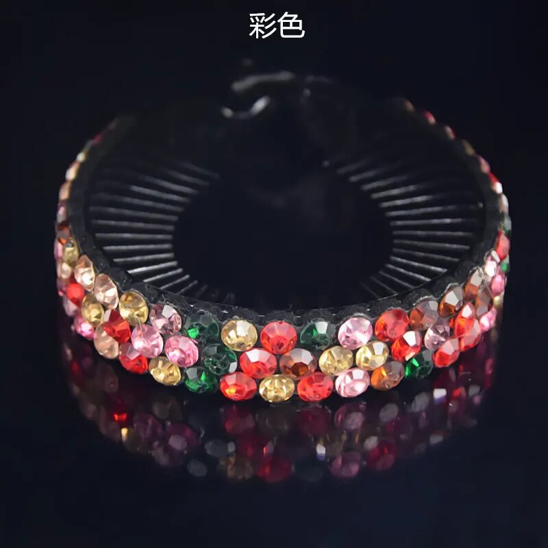 Large striped diamond flower bud head curler hot headdress ball head twist clip hairpin headdress