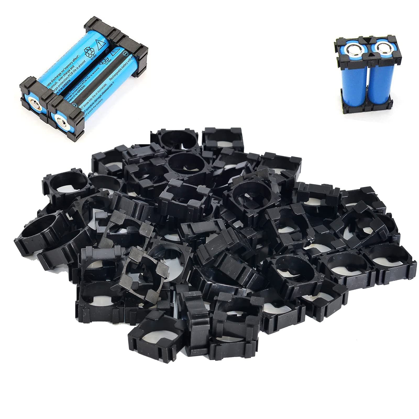 48Pcs 18650 Lithium Battery Cap Battery Pack Spacer Strong Plastic Holder Bracket Lego Style. 