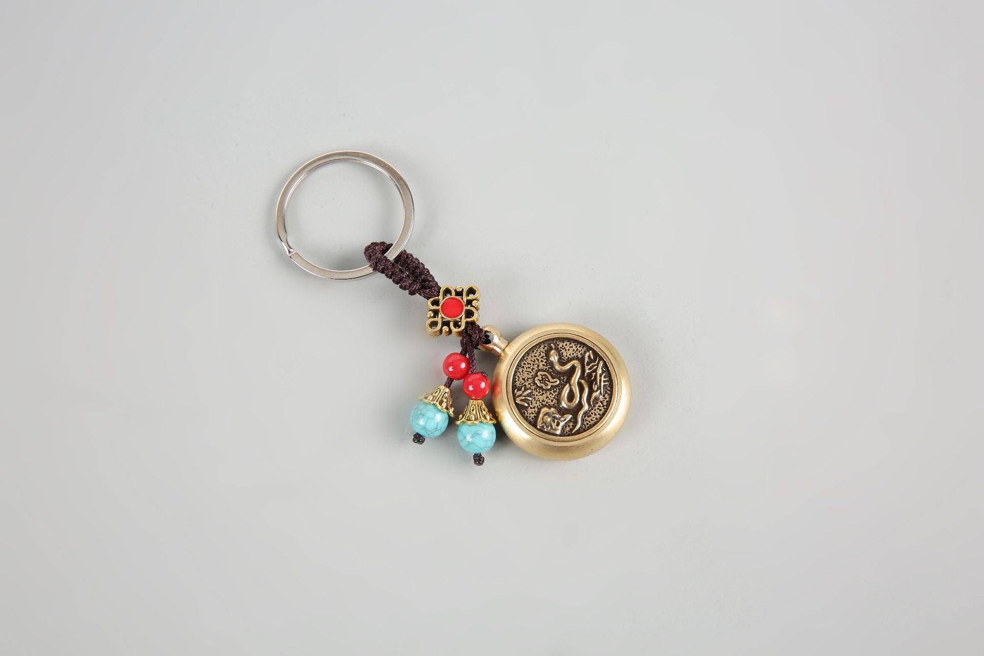 Brass zodiac turn handle piece copper pendant pendant to make money small commodity keychain pendant wholesale