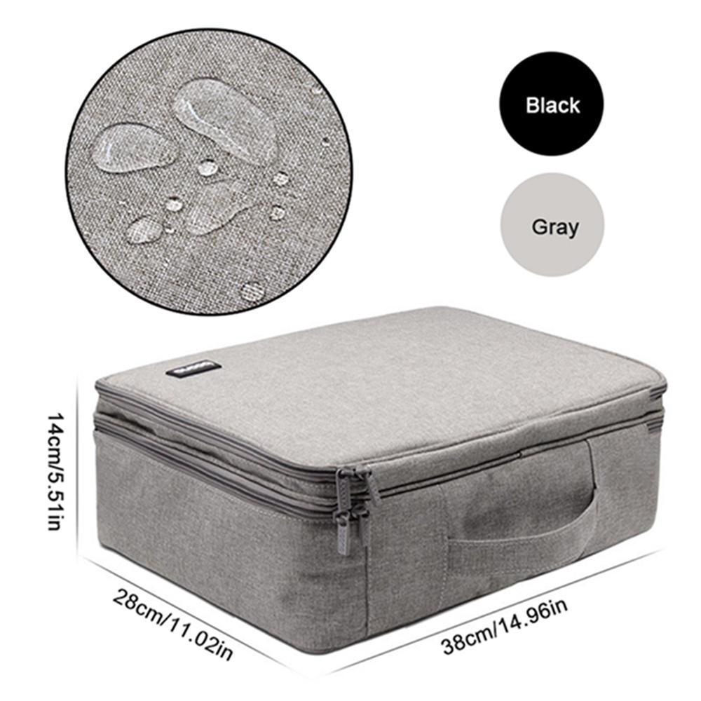 Goglor Minimalist Document Storage Bag with Handle&Two-way Zipper. 