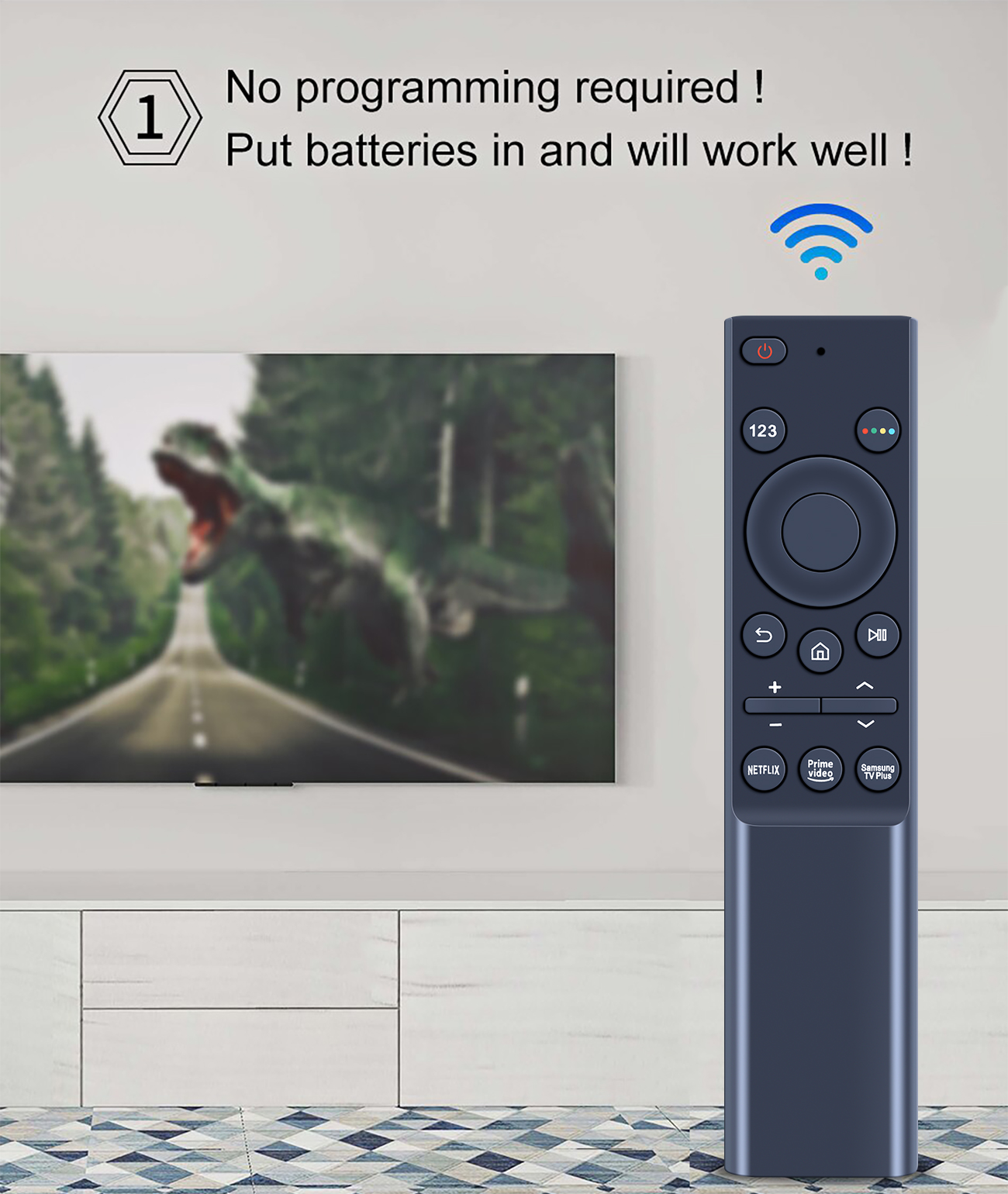 Universal Remote Control for Samsung Smart TV Compatible with Infrared and Bluetooth 433 MHz Air Mouse (no Voice Function). 