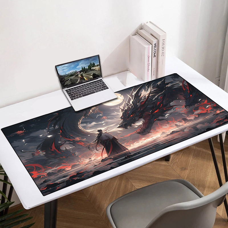Moon Samurai Xxl Mouse Pad 900x400 Non-slip Rubber Keyboard Gaming Mats Playmat Deskpad Computer and Office Mousepad Anime Gamer. 