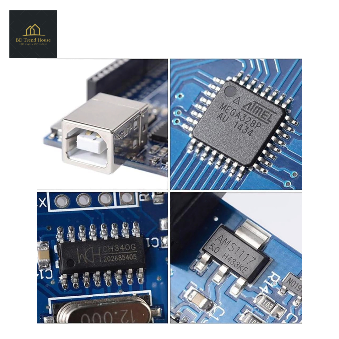 ARDUINO UNO R3 SMD ATMEGA328 Chip with Cable. 