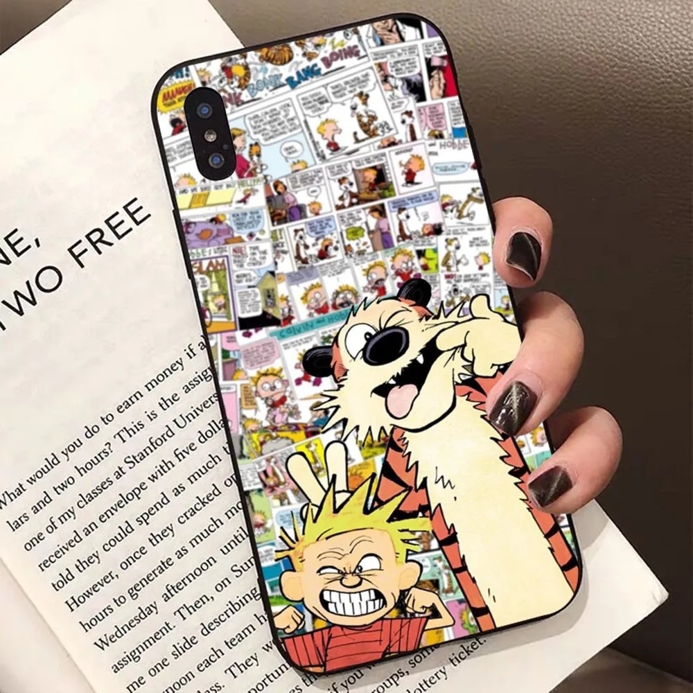 C-Calvin and H-Hobbes Phone Case for iPhone 15 8 7 6 6S Plus X SE 2020 XR XS 14 11 12 13 Mini Pro Max Mobile Case. 