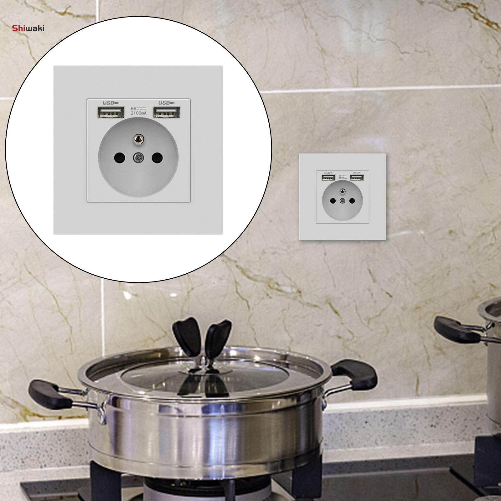 EU Power Socket With USB Home Wall Dual Plug 5A. 